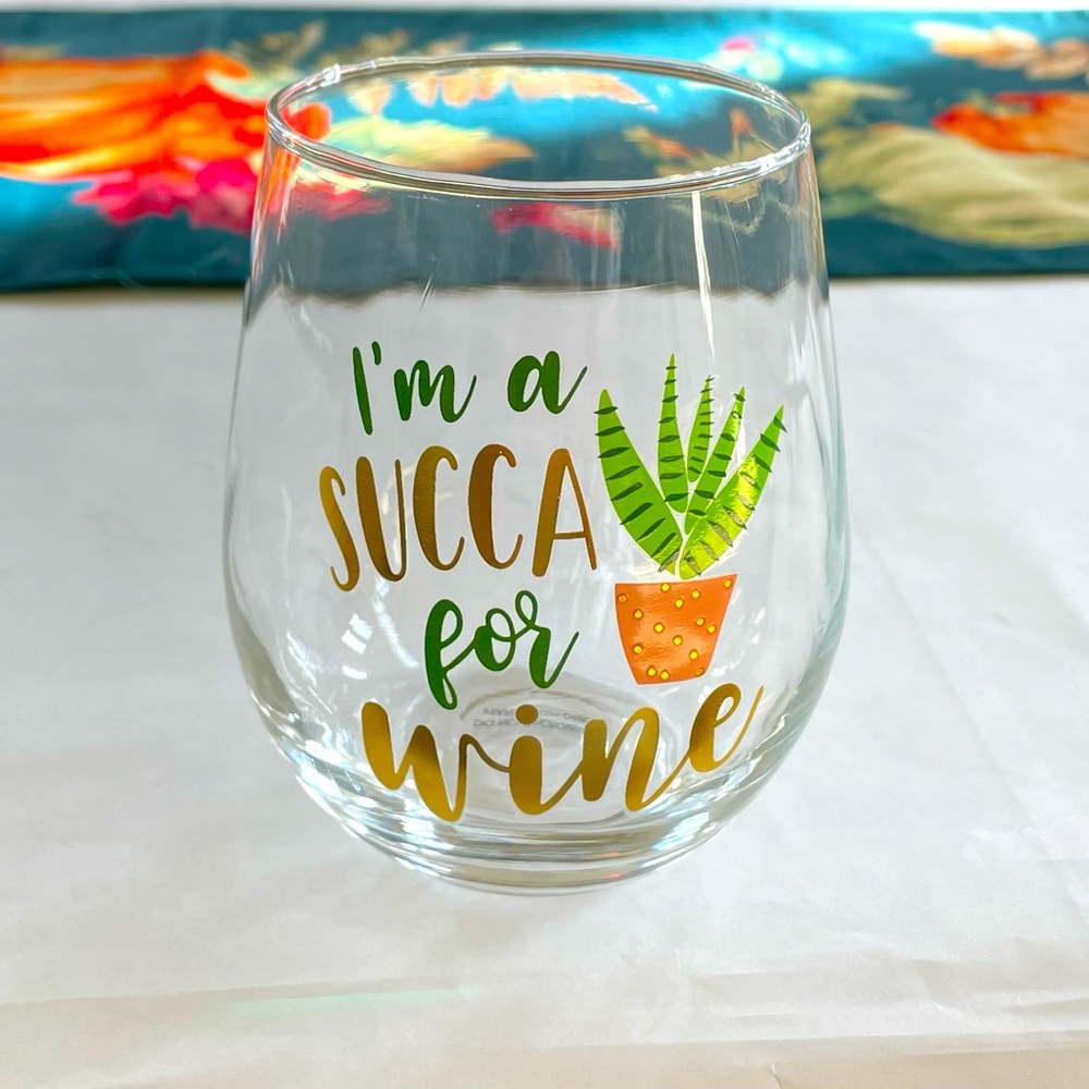Succulent Wine Glass Large I’m A Succa For Wine New